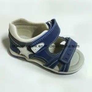 Popular Children Flat Beach Sandal with PU Upper and TPR Outsole