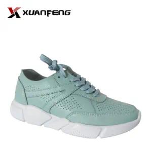 Fashion Comfortable Women′s Genuine Leather Sneaker Shoes