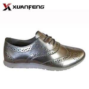 Bling Bling Women′s Genuine Leather Casual Shoes with TPR Sole